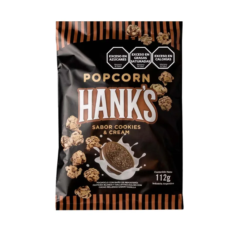 Pochoclos Sabor Cookies y Cream 112 Grs Hank's