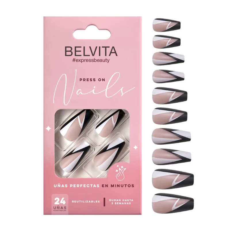 Kit Uñas Postizas Press On y Stickers Coffin Ballerina Mrs. Gatsby
