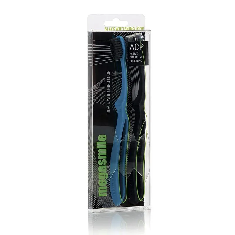 Escova de Dentes Megasmile - Black Whitening Loop Duo Seleção Brasileira Com 2 Unidades Kit