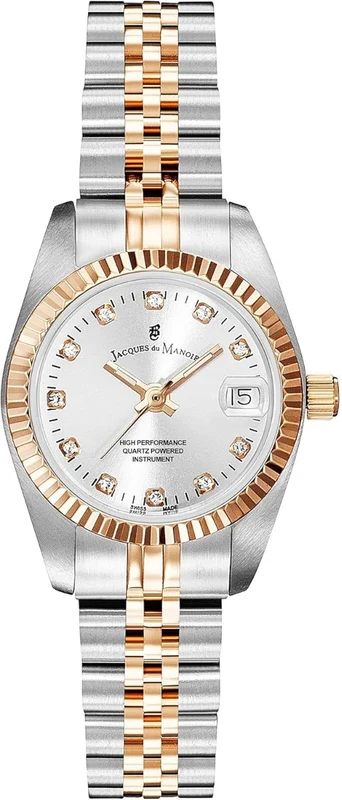 Jacques Du Manoir Ladies Watch with Silver Dial & Two Tone Bracelet NRO.24
