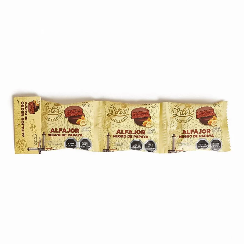 Alfajor Negro Papaya Dlilis 150 g 3 un.