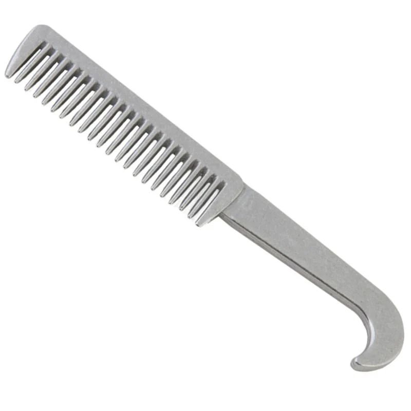 Aluminum Pulling Comb with Pick Silver / 6.5''
