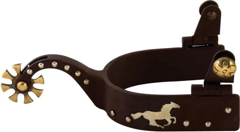 Western AT Running Horse 9pt Mens Spurs Silver / 8 pt