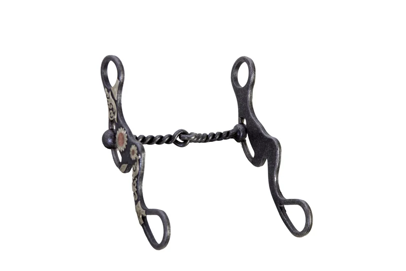 Twisted Snaffle with Floral Bit Aged Steel / 5"