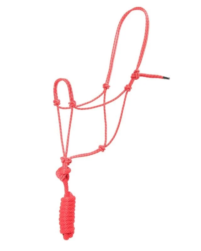 Basic Poly Rope Halter with Lead Red / 5/16"
