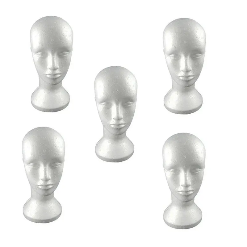 Cabeça De Isopor Para Confecção De Peruca Lace Wig 5 Unid