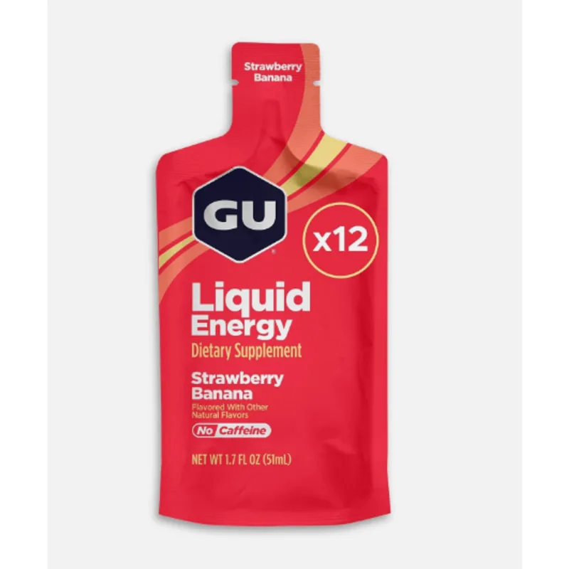 Caja X12 Gel Líquido Liquid Energy Sabor Strawberry Banana (sin Cafeína)