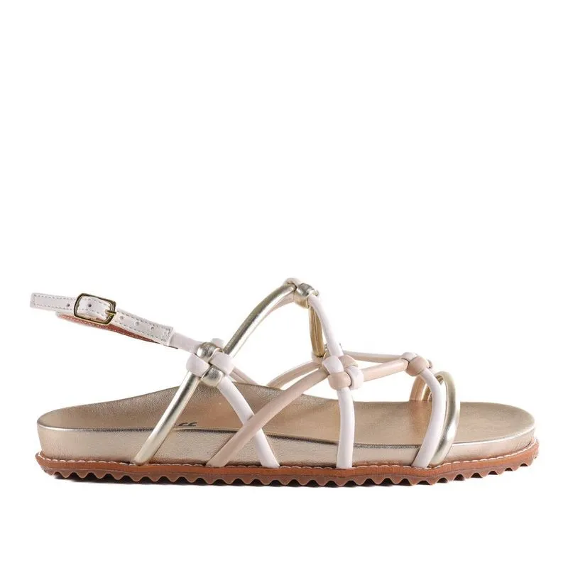 Sandália Rasteira Feminina Zariff Off White/Nude 34