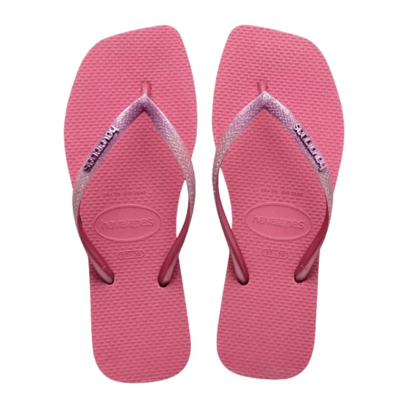 Chinelo Havaianas Feminino Square 35/36 / RosaGliter