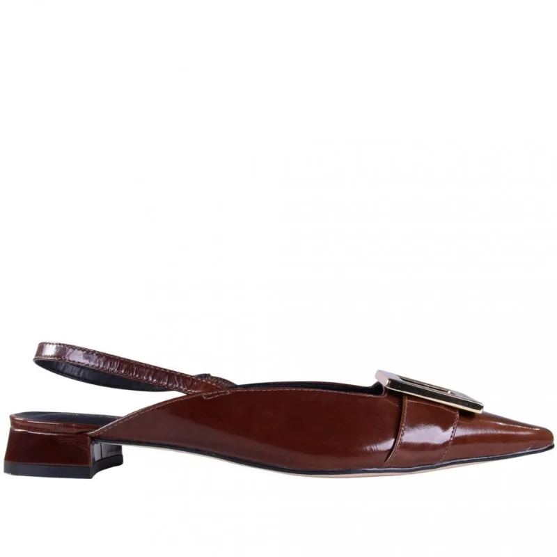 Sapato Slingback Feminino Luz da Lua 80800002 39 / Marrom