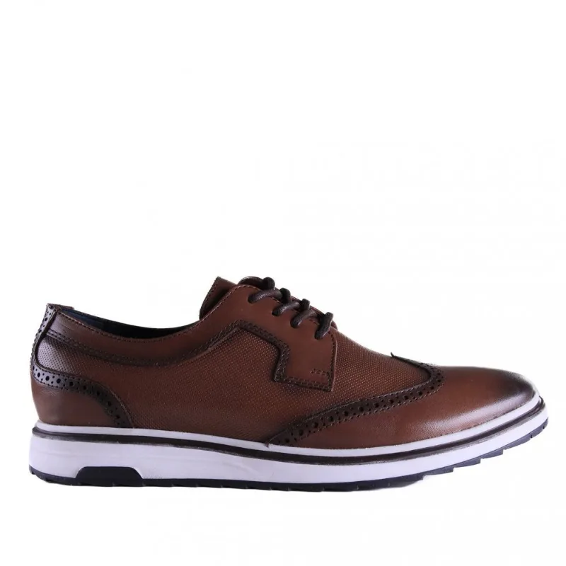 Sapato Masculino Em Couro Zariff 21010 39 / Tabaco