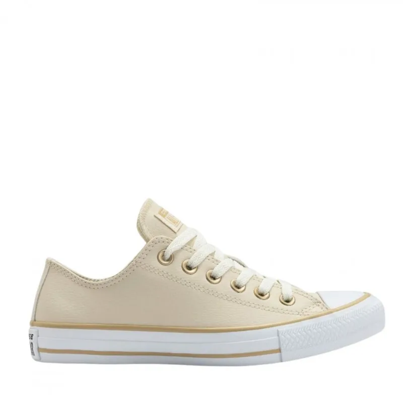 Tênis Feminino Converse em Couro All Star Chuck Taylor 33 / Bege
