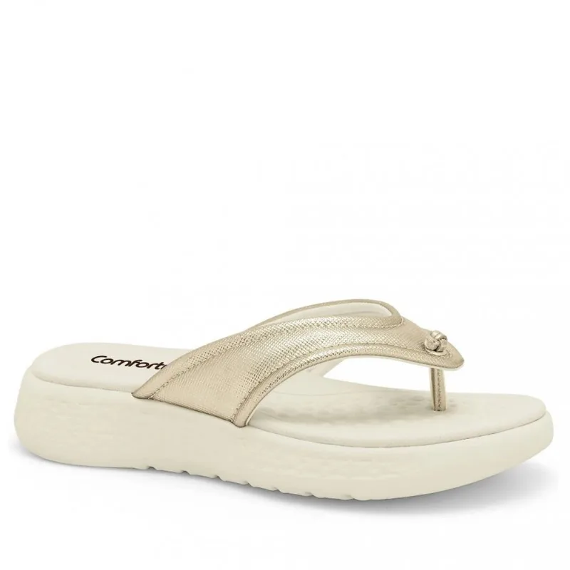 Chinelo Feminino Comfortflex Plataforma 25-47401 40 / Ouro