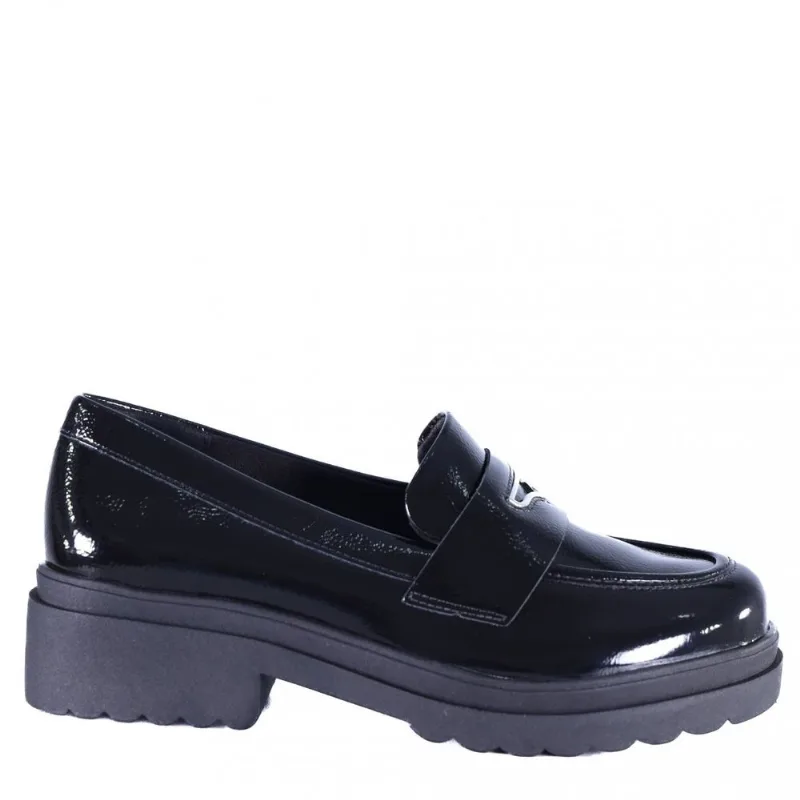 Mocassim Feminino Via Marte 246-005 37 / Preto / Preto