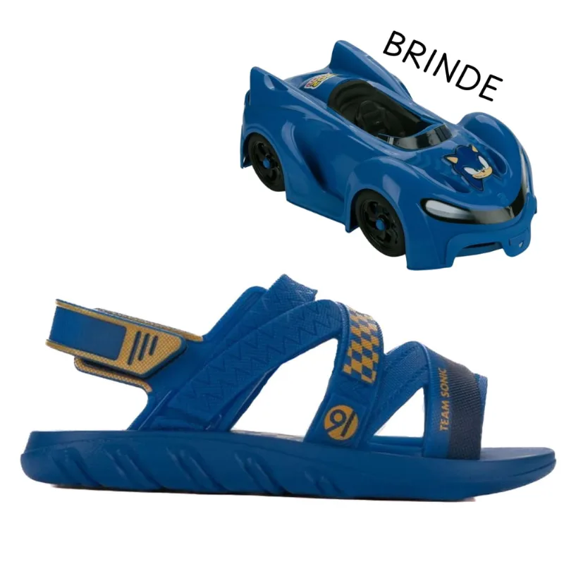 Sandália Infantil Masculina Grendene Kids Sonic 23294 28 / Azul-amarelo