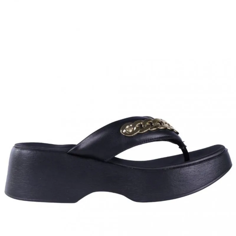 Tamanco Feminino Moleca Plataforma com Corrente 5503,117 34 / Preto