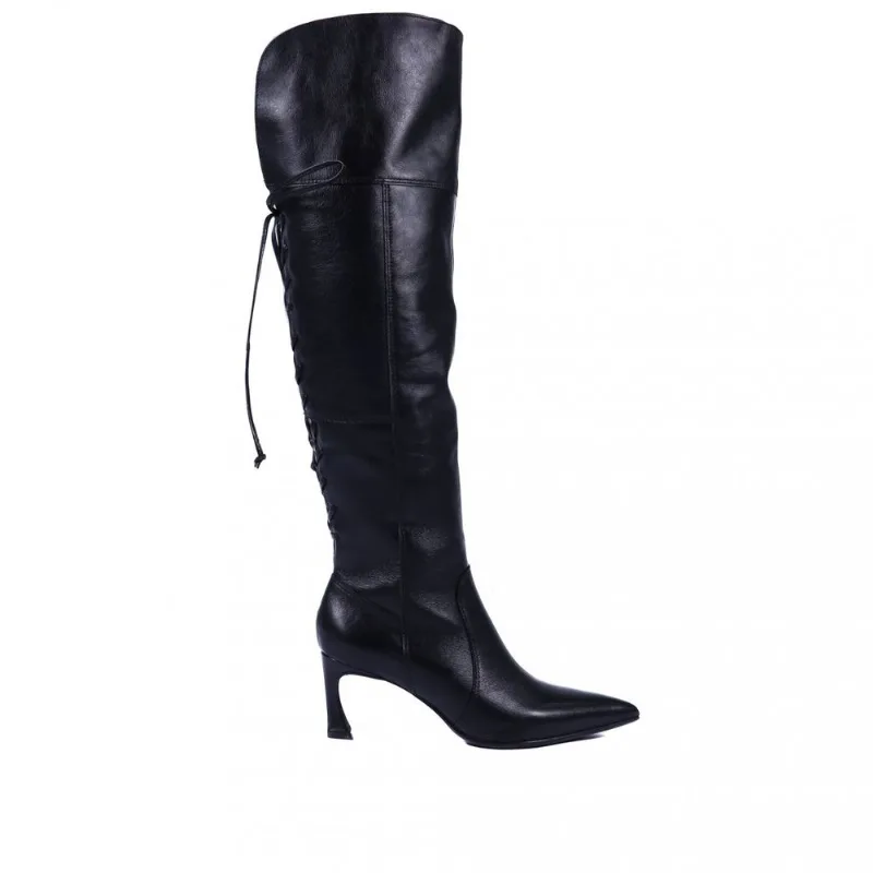 Bota Over Knee com Amarração em Couro Zariff 1588b8346 36 / Preto