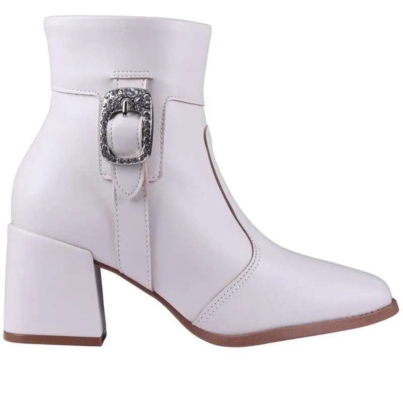 Bota Feminina Ana Castela Moleca 5352-101 Off White 35