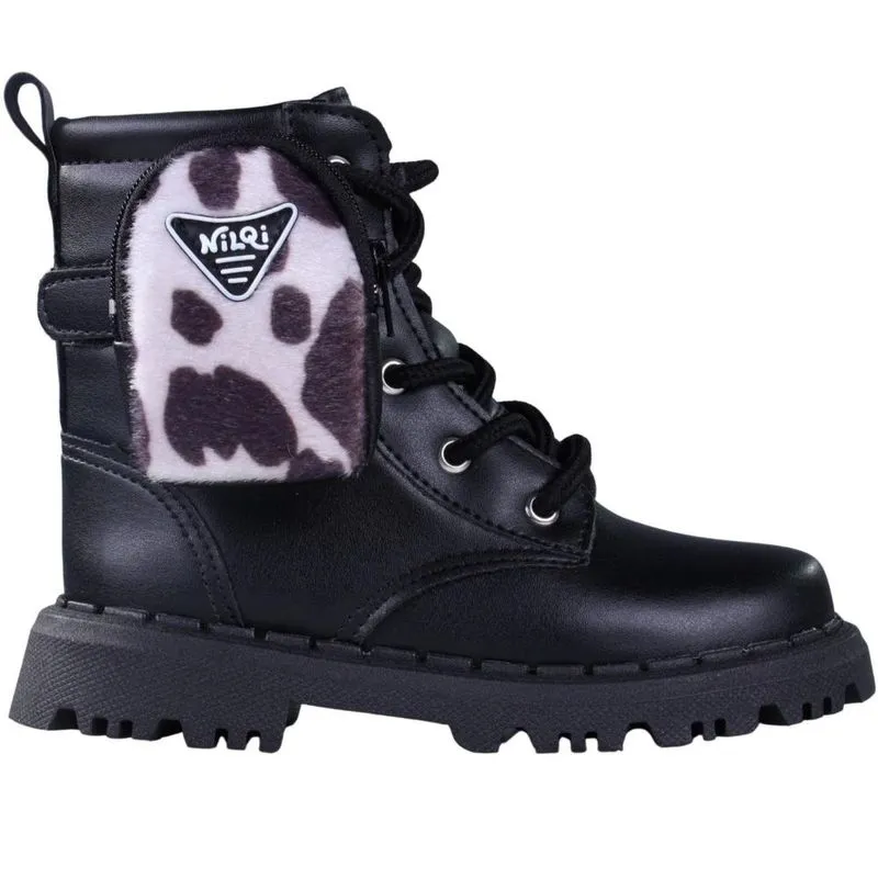 Bota Infantil Menina Coturno Bag Nilqi 190.5.01 Preto 23