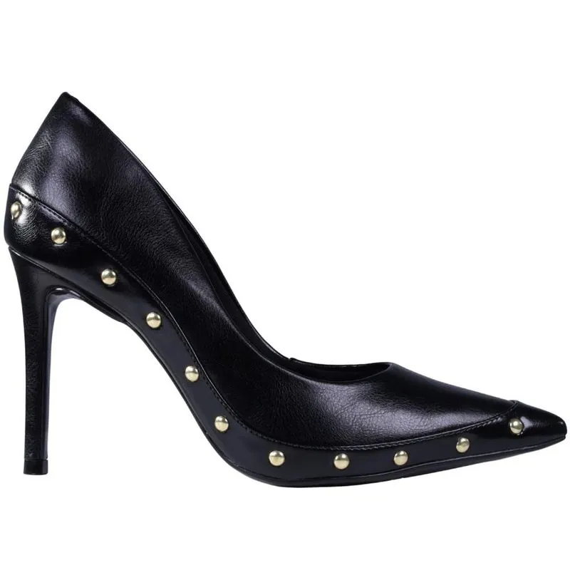 Scarpin Feminino Aplicações Metálicas Invoice 214-014 Preto 36