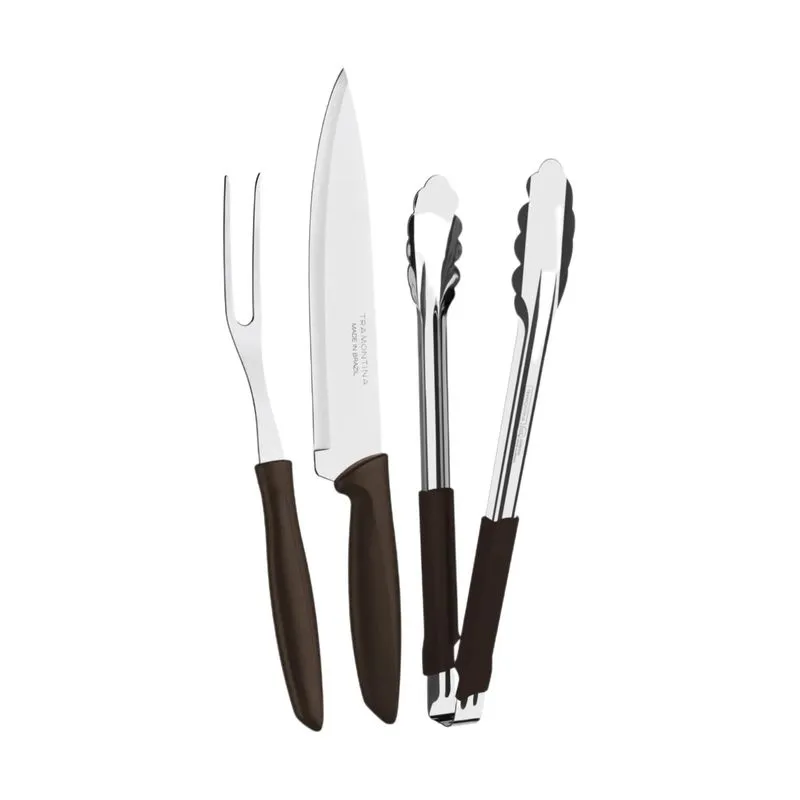 Kit De Churrasco Inox 3pc Plenus Preto