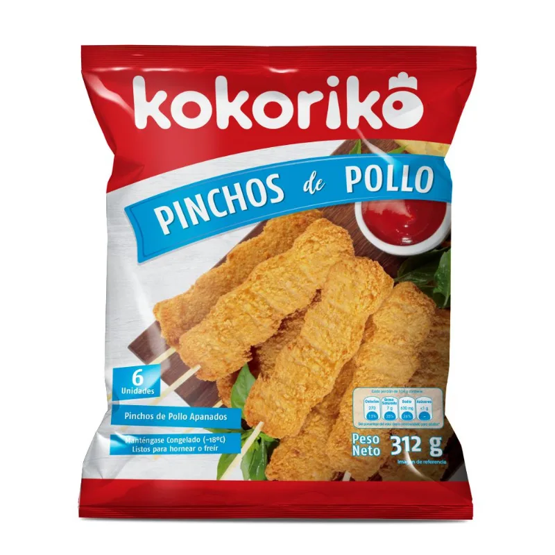 Pinchos De Pollo Apanados x 6 KOKORIKO 312 gr