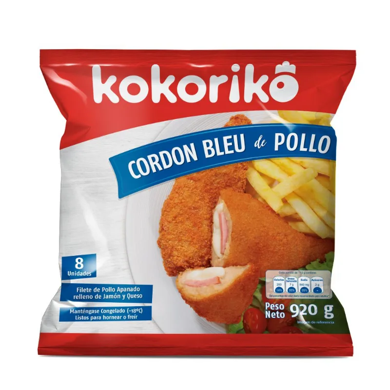 Cordon Bleu De Pollo x 8 und KOKORIKO 920 gr
