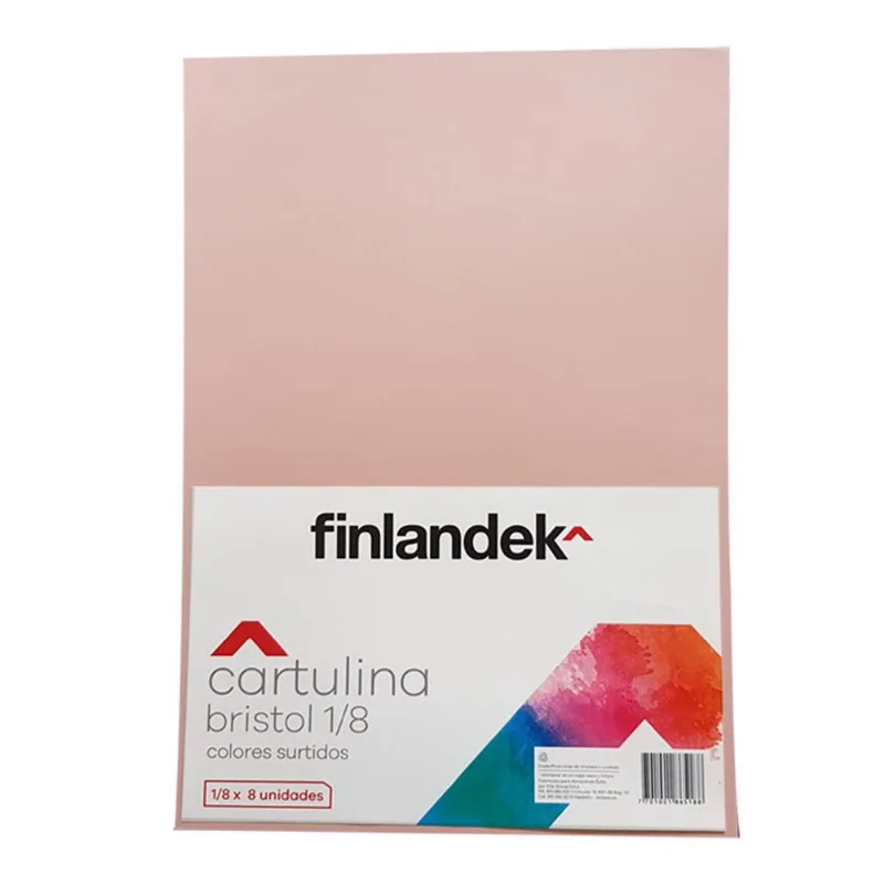 Cartulina Bristol 1/8 Bolsa X8 FINLANDEK FIN5188