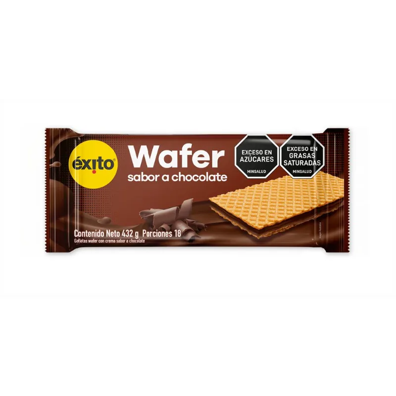 Galletas EXITO MARCA PROPIA wafer sabor a chocolate (432 gr)