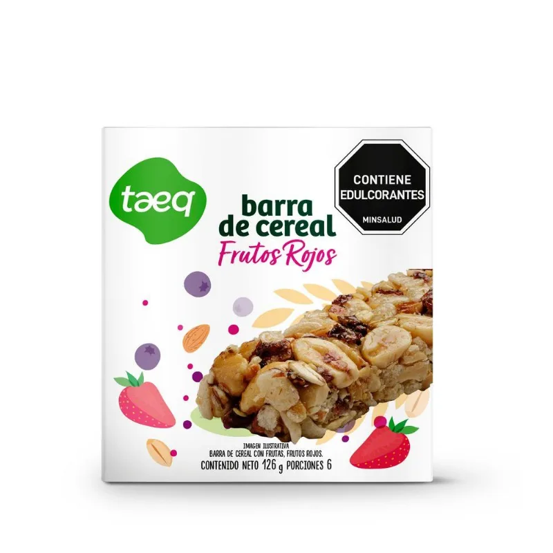 Barra de cereal TAEQ frutos rojos x6und (126 gr)