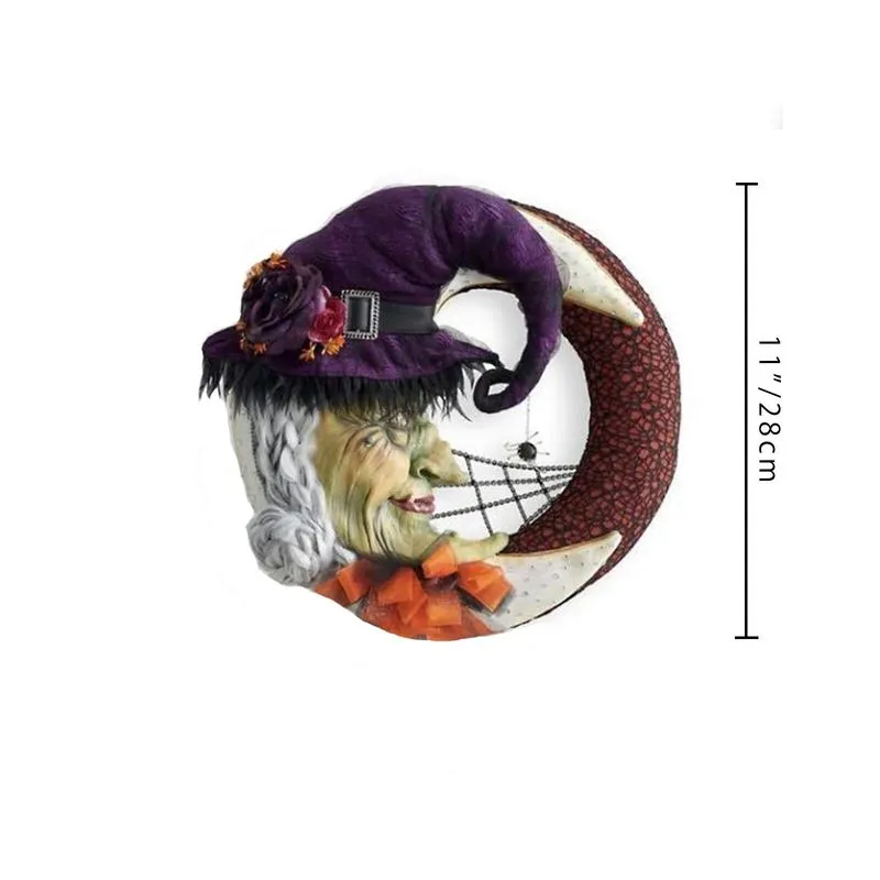 Halloween Witch Lunar Ring Garland Decoration Throw Pillow P