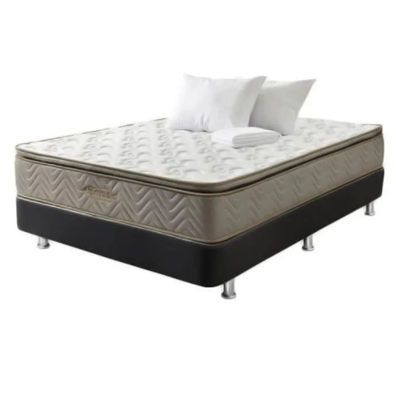 Combo Sigma 140x190 Más Basecama Más Dos Almohadas Más Protector De Colchón