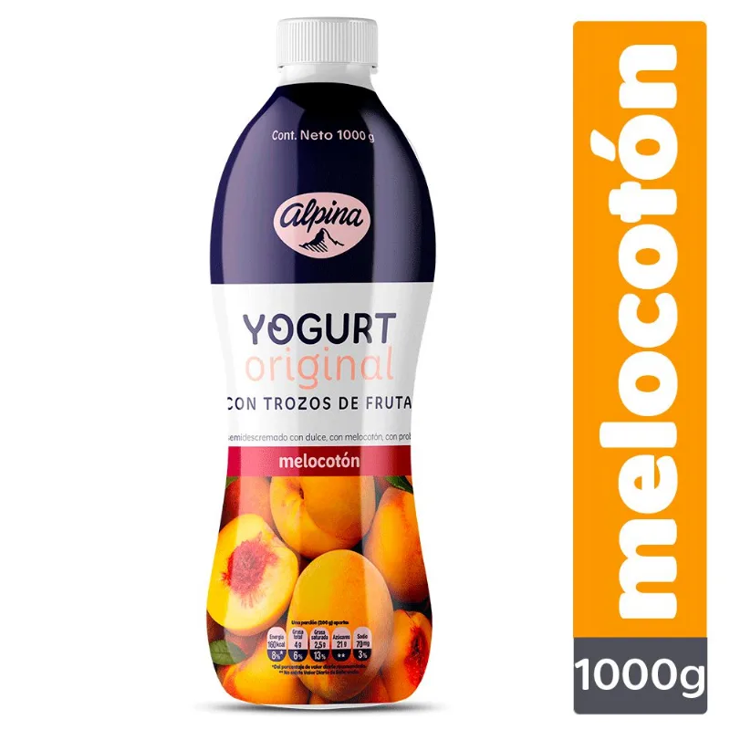 YOGURT MELOCOTON BOTELLA ALPINA 942 ml