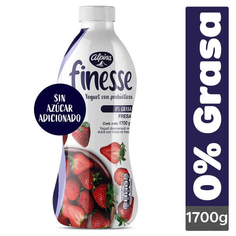 Yogurt Fresa Sin Dulce Garrafa FINESSE 1700 gr