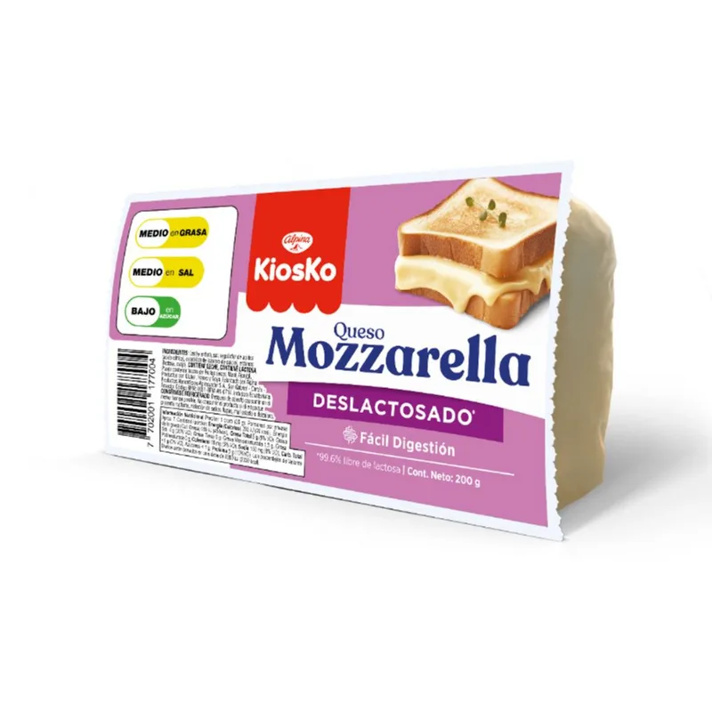 Kiosko Queso Mozzarella Deslactosado 200 G