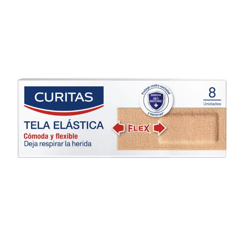 Apósitos Adhesivos Curitas Tela Elástica x 8 un