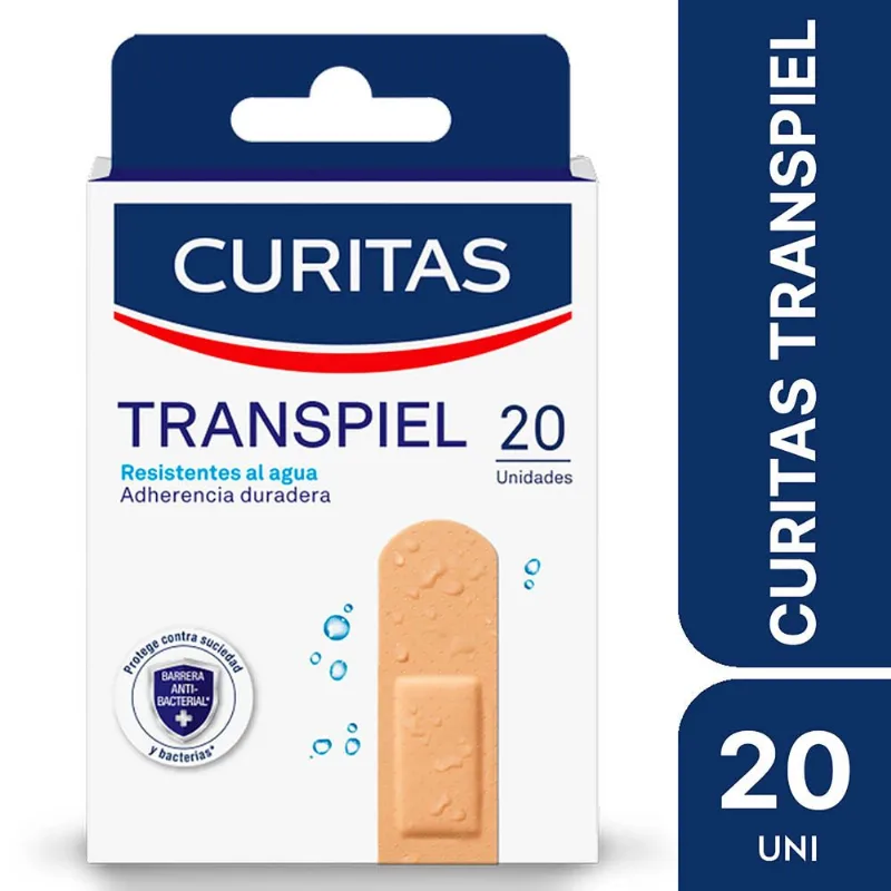 Apósitos adhesivos Curitas transpiel resistentes al agua 20 uni