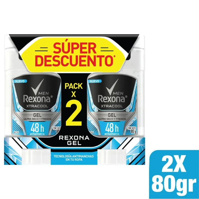 Oferta 2 Desodorante Rexona Xtracool en Gel 160 G