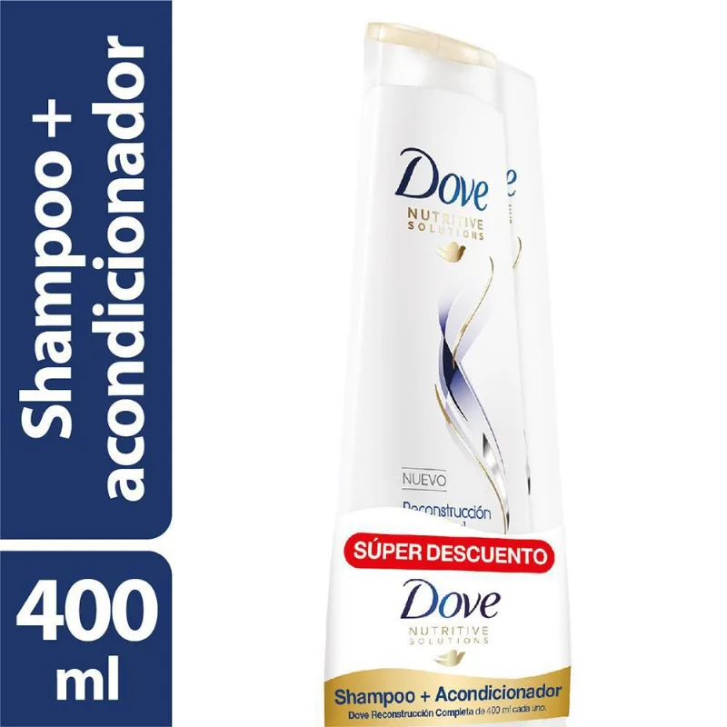 Of Sh Reconstrucion+Acond P Es DOVE 800 ml Shampoo + Acondicionador Reconstrucción Completa 400 ml