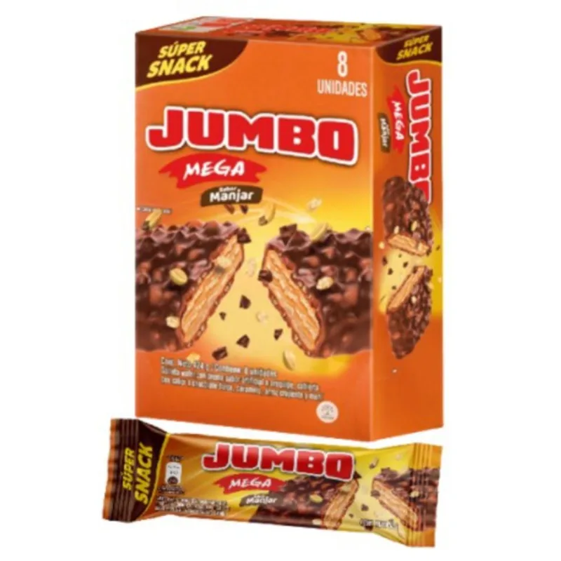 Galleta Waffer Jumbo Sabor A Manjar Display 8Unid