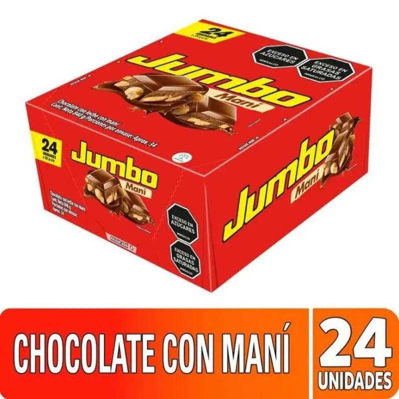 Chocolate Con Leche Y Mani Jumbo Display 840GR