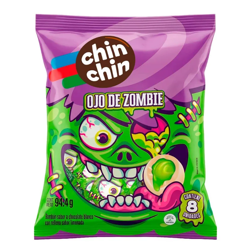 Bombones de Chocolate CHIN CHIN Ojo de Zombie Tira 8 x11.8g
