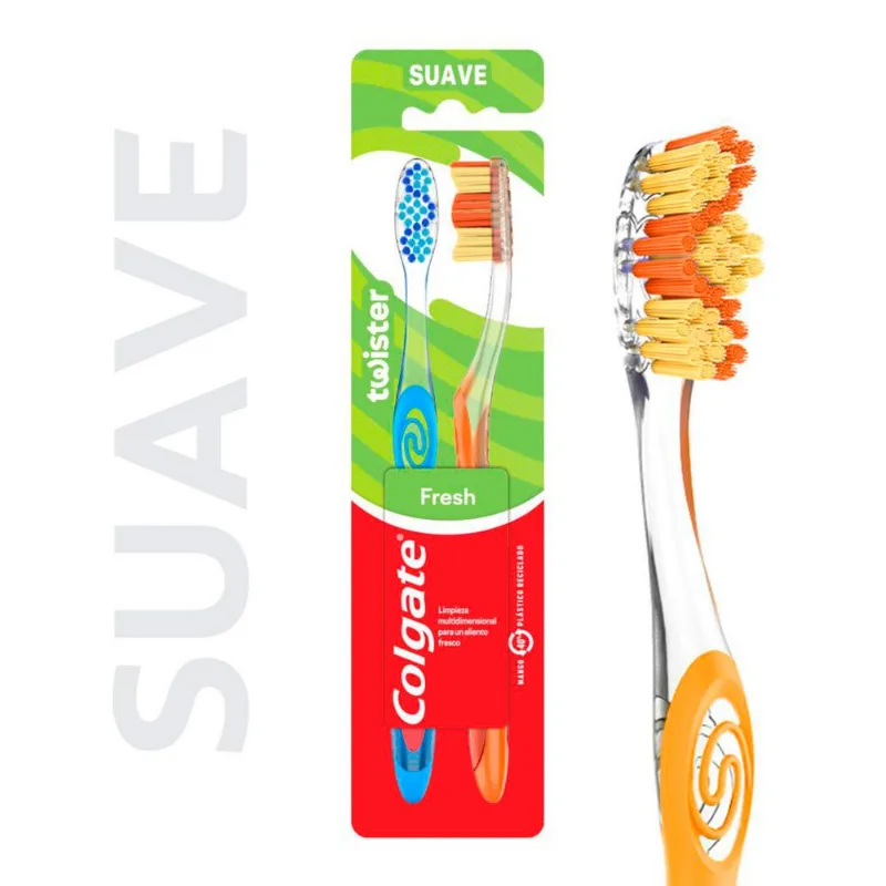 Pack 2 un. Cepillo de Dientes Colgate Twister Suave