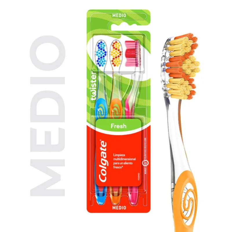 Cepillo Dental Twister Medio 3 Unid