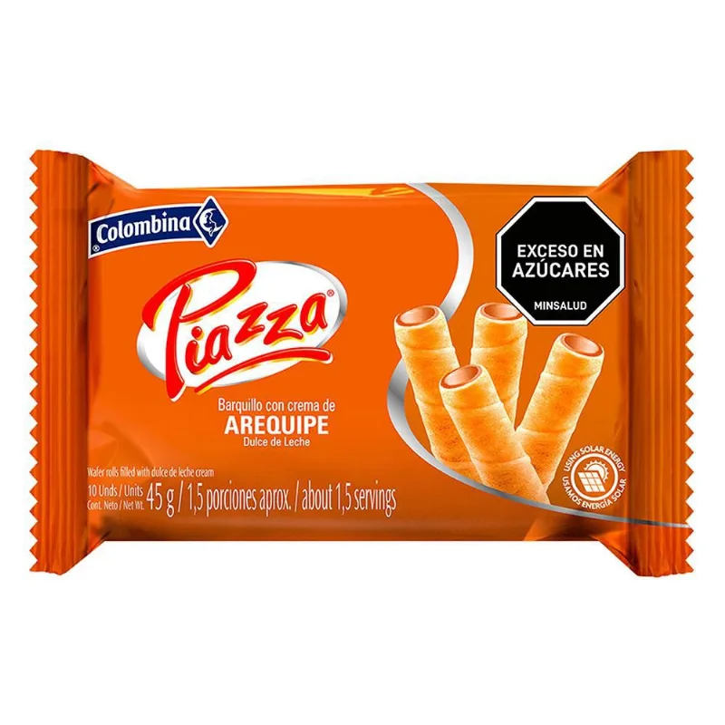 Barquillos PIAZZA con crema de arequipe (45 gr)