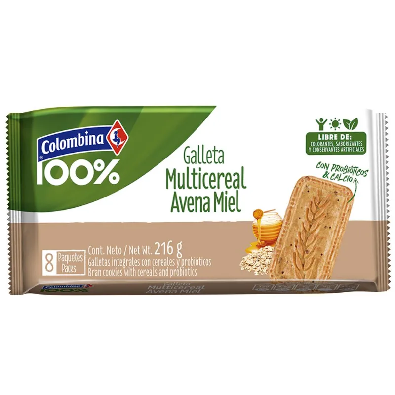 Galleta Multicereal Avena Miel CRAKENAS 216 gr