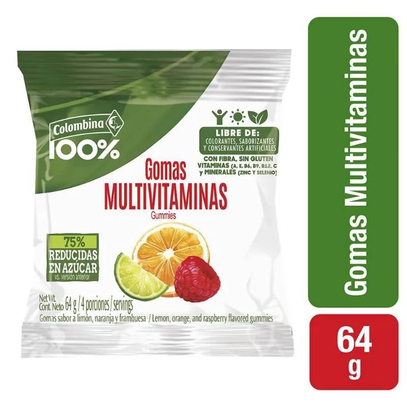 Gomas Multivitaminas COLOMBINA 64 gr