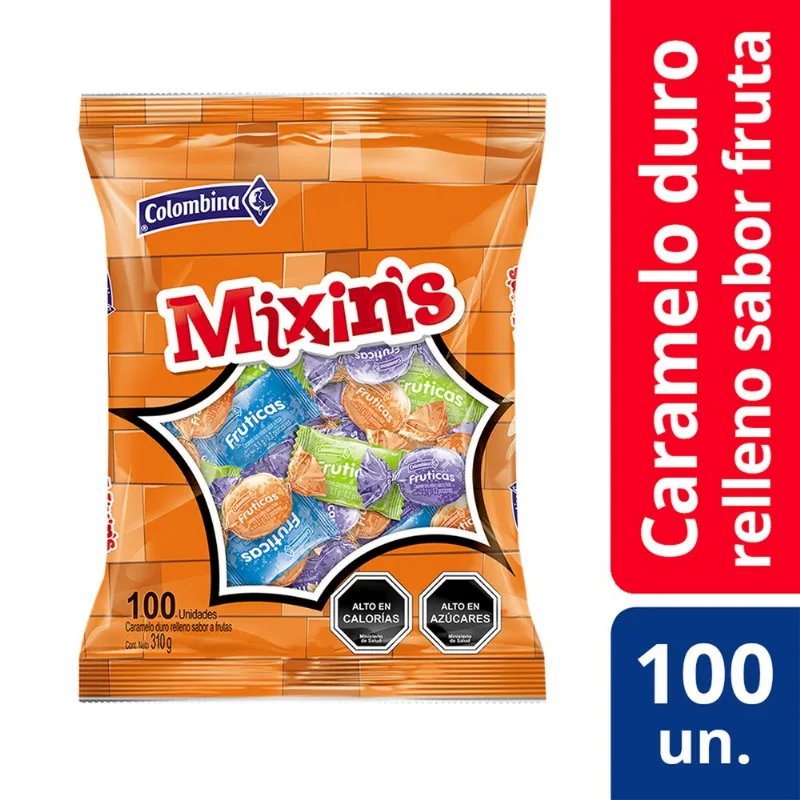 Caramelos Halloween Mixin's Rellenos Sabor Fruta 100 un.