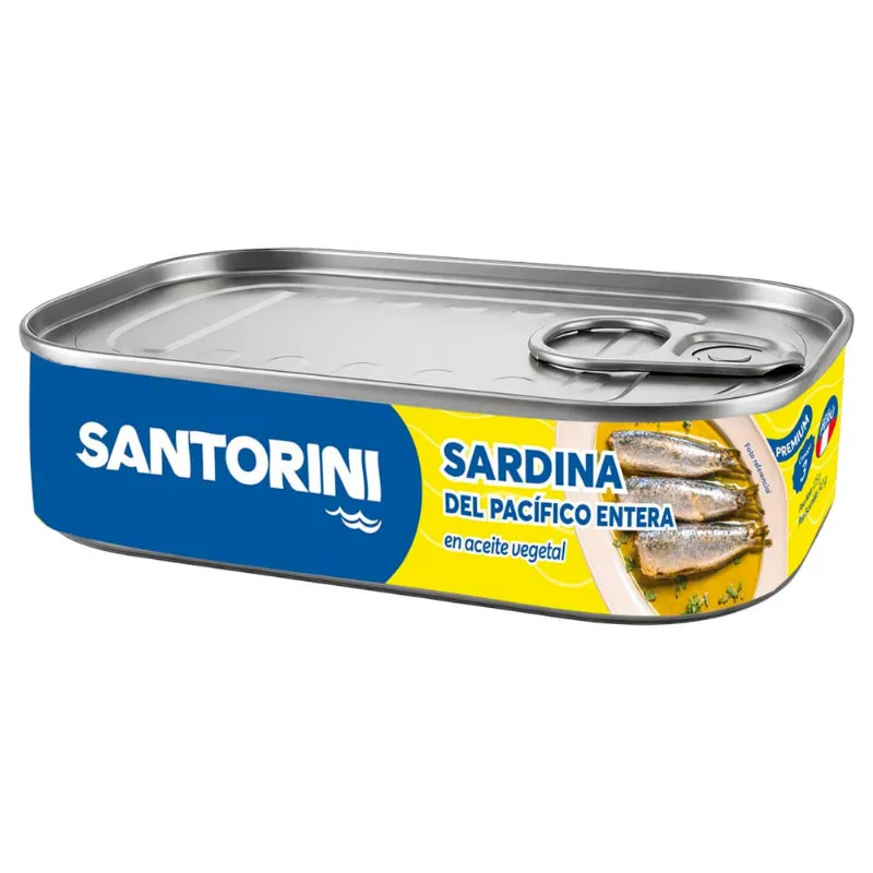 Sardina del Pacífico en Aceite Vegetal SANTORINI Lata 125g
