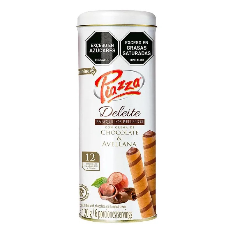 Barquillos PIAZZA deleite chocolate y avellanas (120 gr)